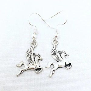 Silver Pegasus Earrings